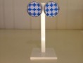 harsoorringen met blauw-wit bloempatroon